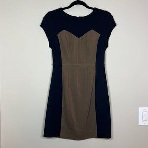 Victoria Secret A-Line Cocktail Black Taupe Back Zip-Up Mini Dress